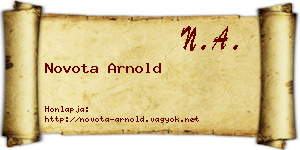 Novota Arnold névjegykártya